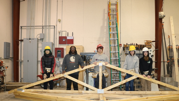 Construction Trades class is learning how to build a home.