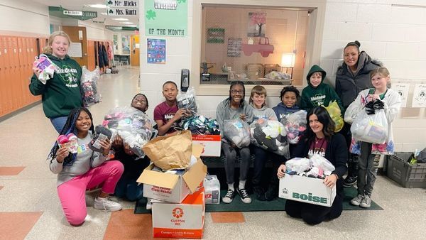 Sylvester Elementary Kindness Crew Collects Socks for the Annual Socktober Campaign