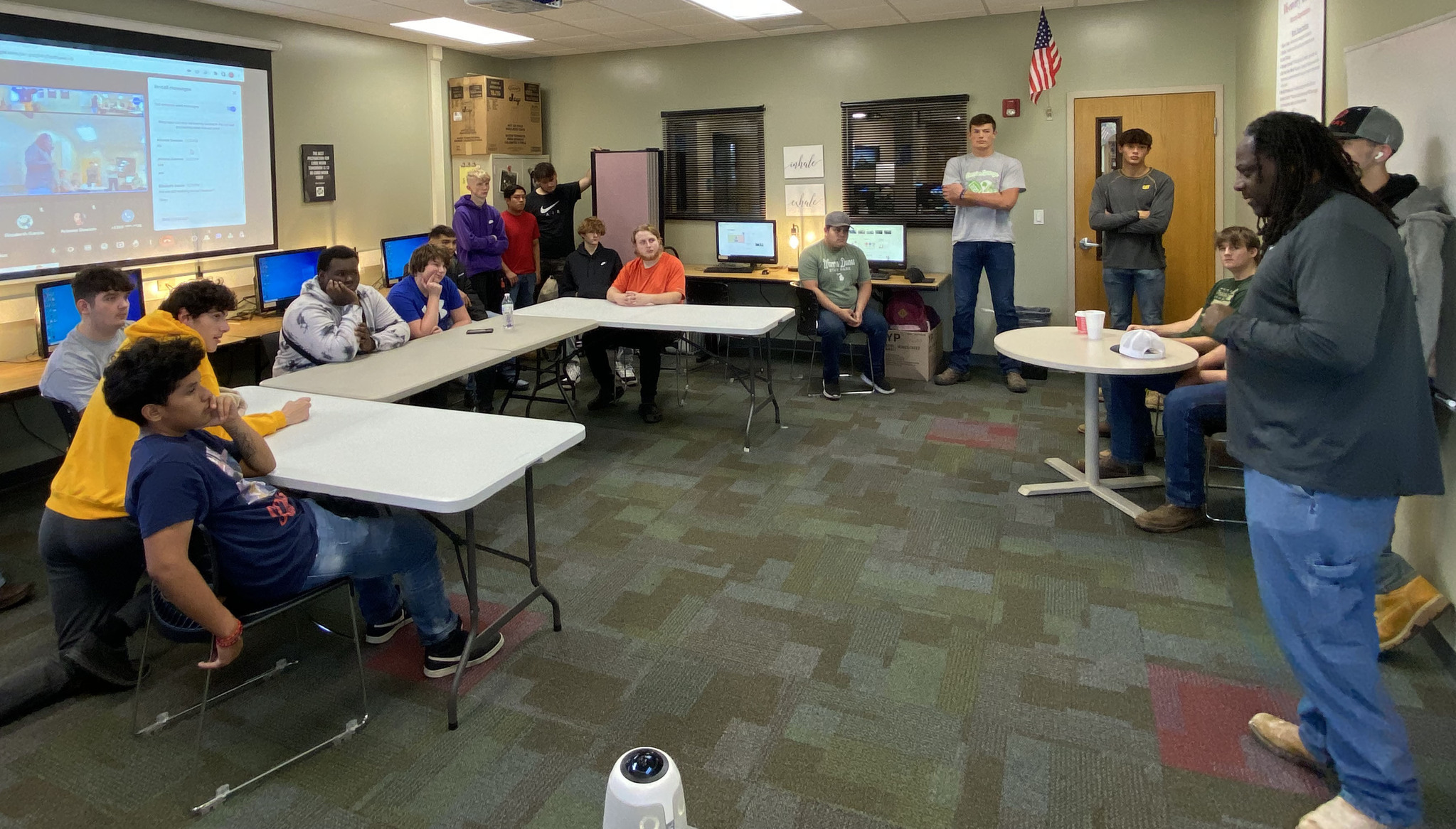 The Construction Trades Class presented CTE courses and career paths to students in the DA Job Genius program.