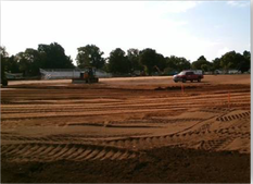 The sports field lighting and underground electrical have been installed.