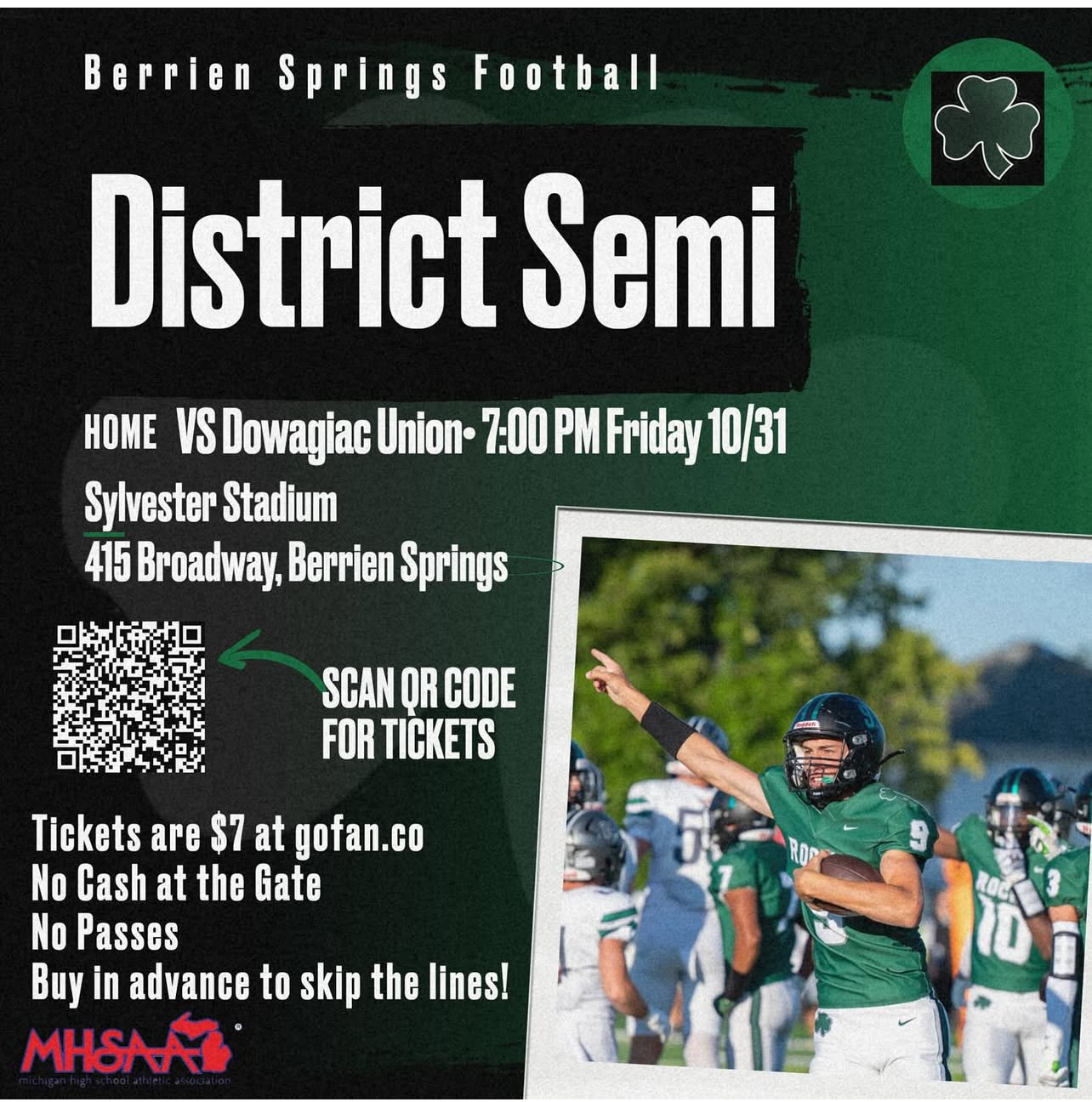 District Semi Football Game Information