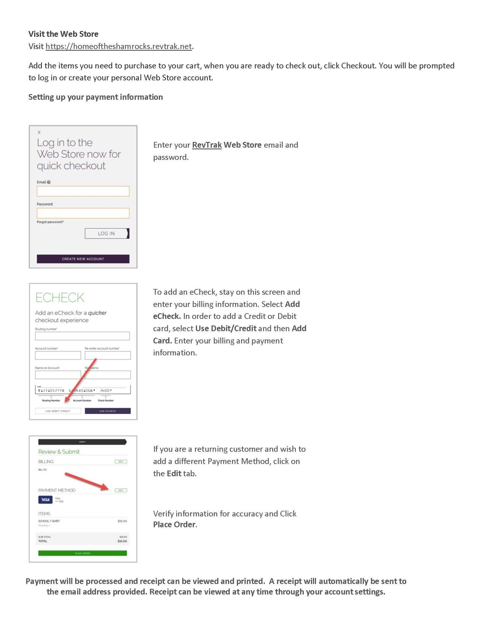 Directions to set-up an account